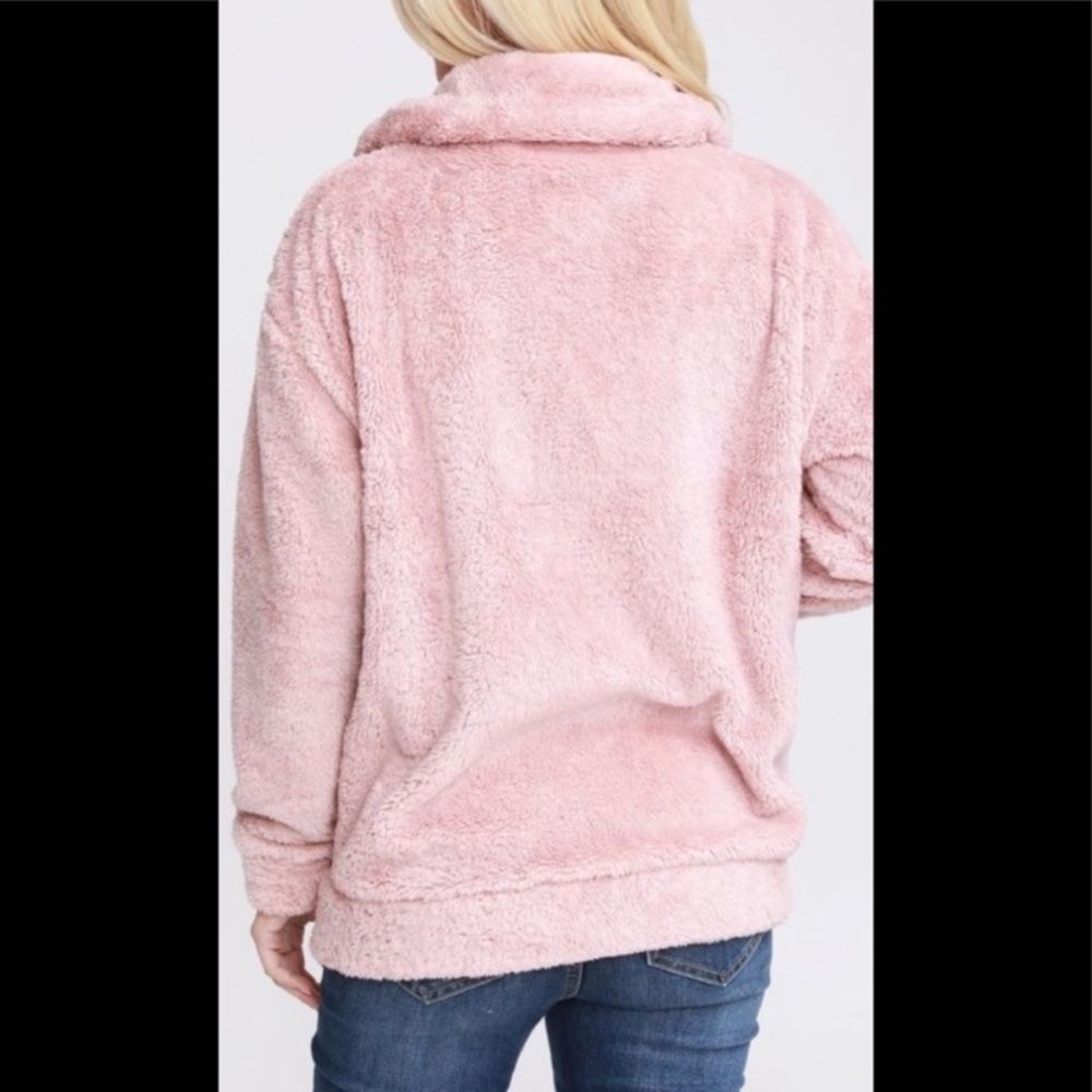 ❌LAST ONE❌ Super Soft and Cozy Blush Pink Sherpa Jacket Size Large AVAILABLE - Picture 4 of 8